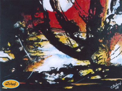 lanskab landscape abstraktion abstract maleri painting charlotte scheel