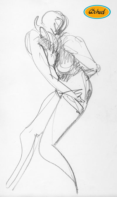woman dancing kvinde der danser bevægelse movement tegning drawing
