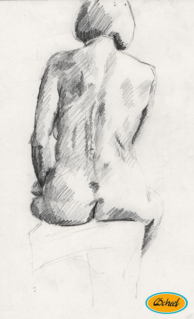 woman back kvinde croquis ryg tegning drawing Charlotte Scheel