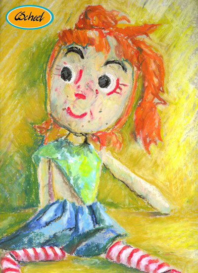 dukke kludedukke doll blyantstegning drawing pensil charlotte scheel