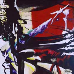 red-vail-movement-bevægelse-slør-rød-moderne-kunst-acrylmaleri